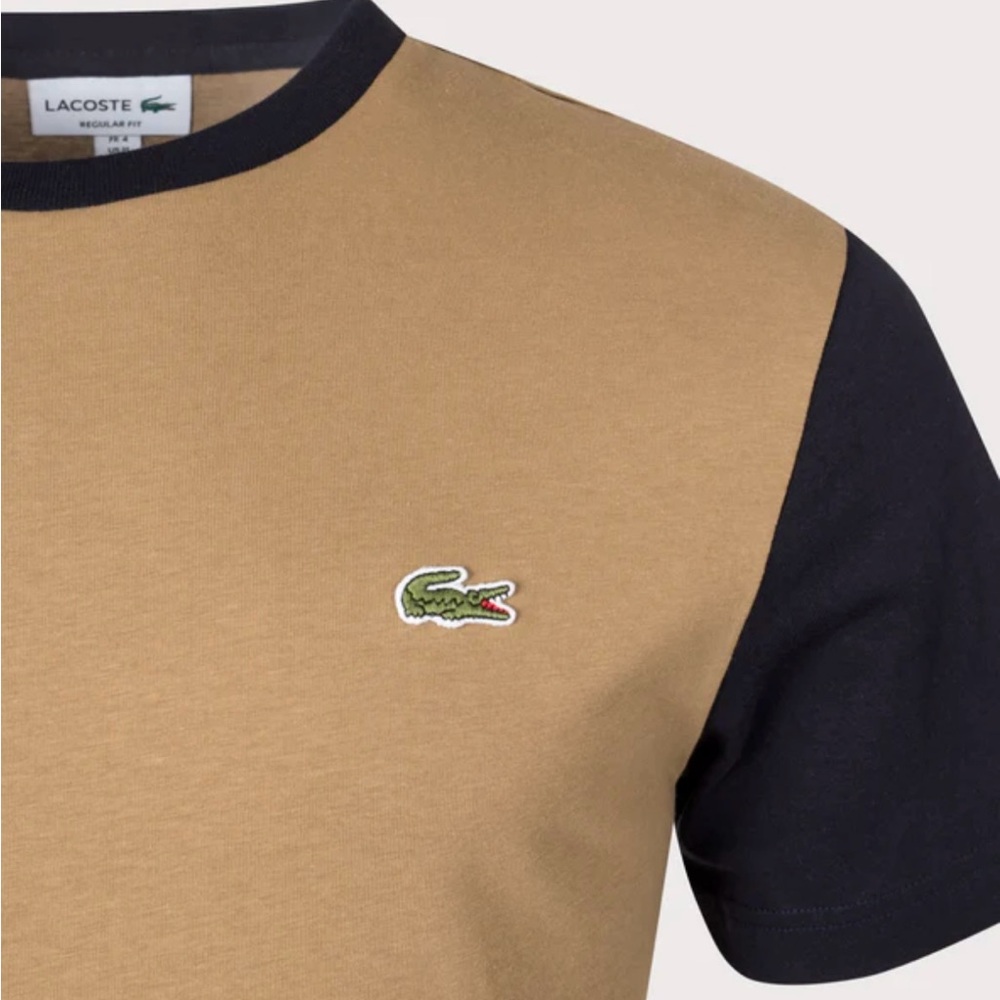 Brown/Black Color Block Lacoste t shirt